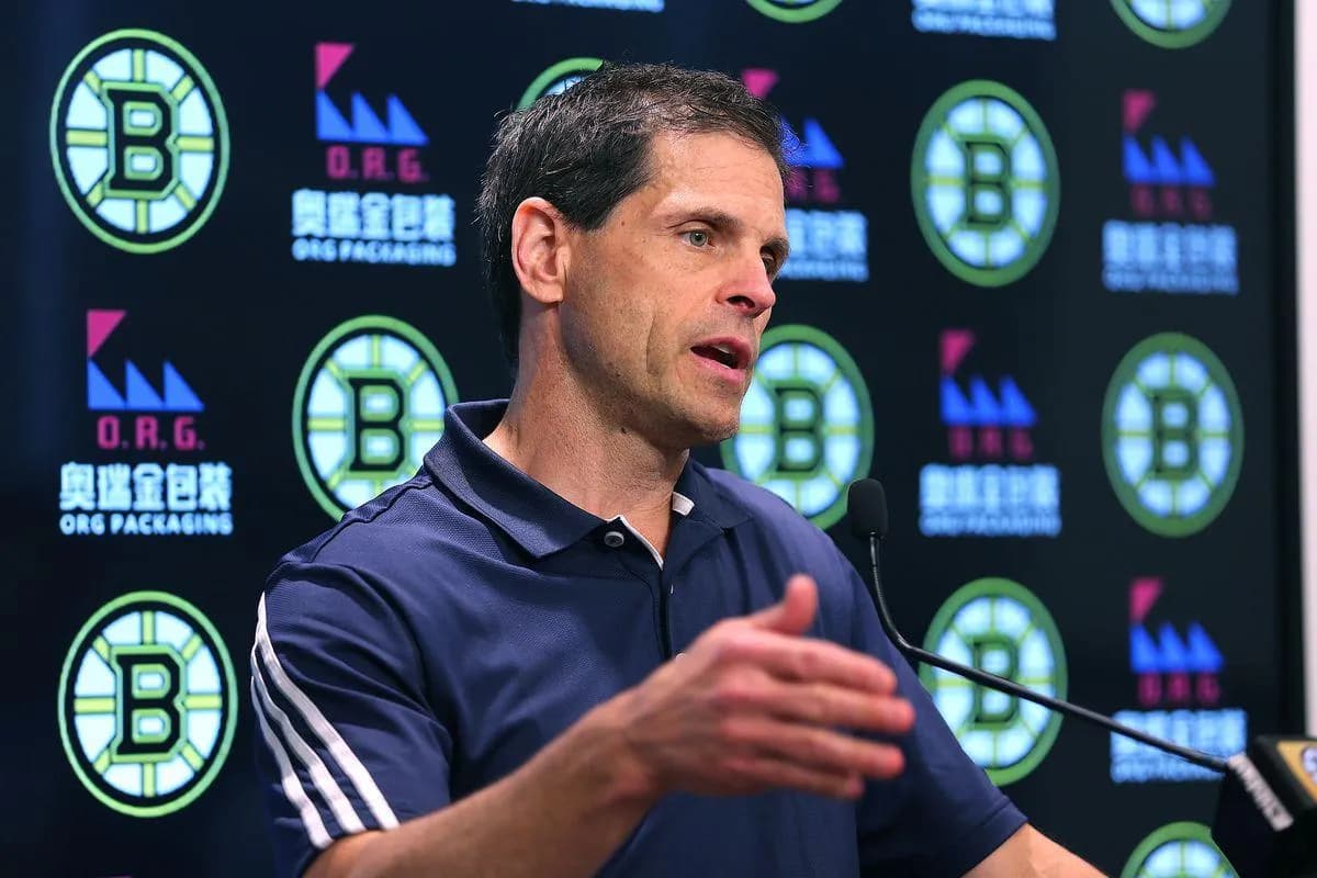 Bruins GM Don Sweeney in a press conference