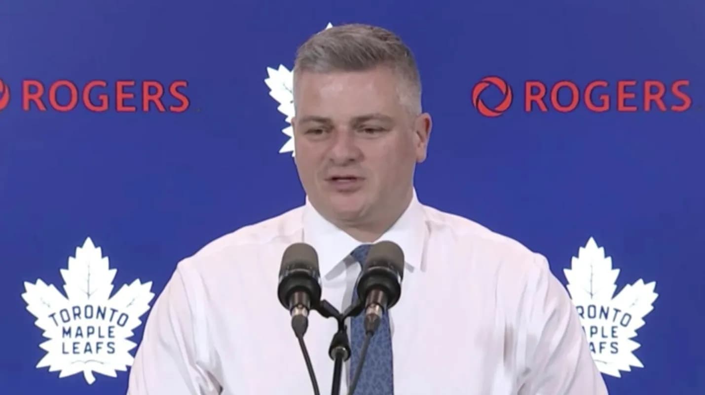 Sheldon Keefe in a press conference