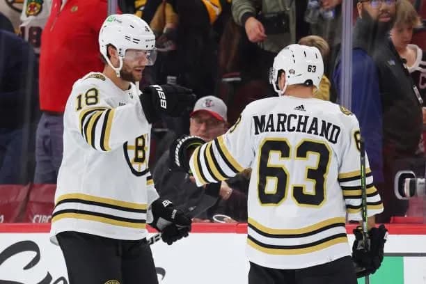 Brad Marchand and Pavel Zacha