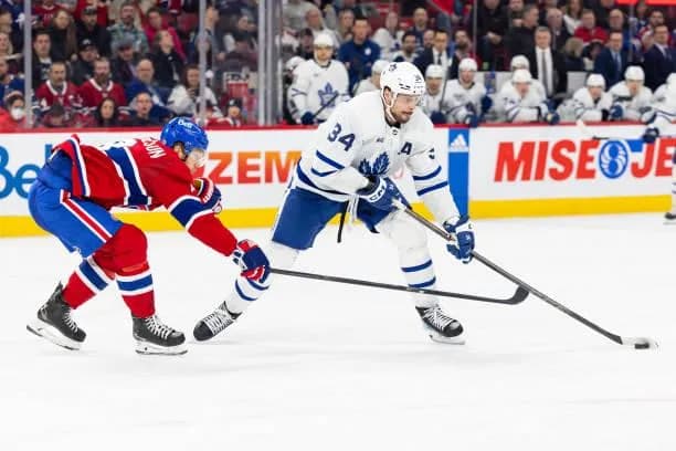 Auston Matthews with the puck