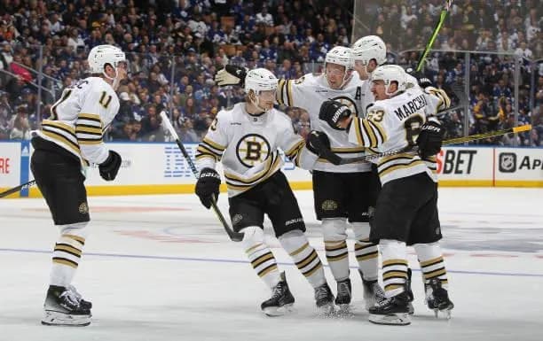 Bruins celebrating