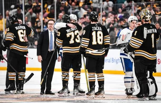 Bruins and Leafs handshake line following game 7