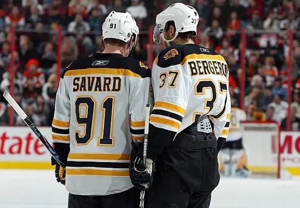 Marc Savard and Patrice Bergeron