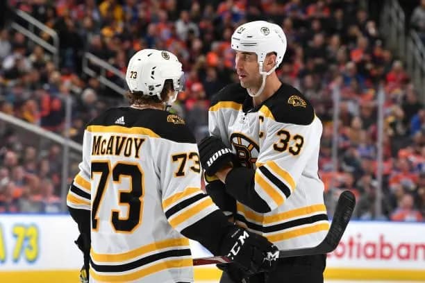 Zdeno Chara and Charlie McAvoy