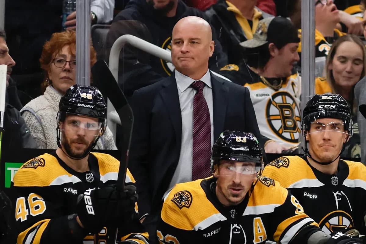 Montgomery behind the Bruins bench