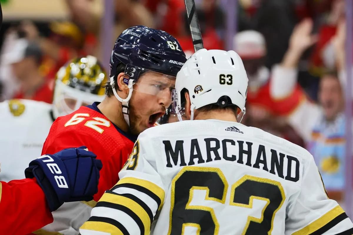 Brad Marchand and Brandon Montour