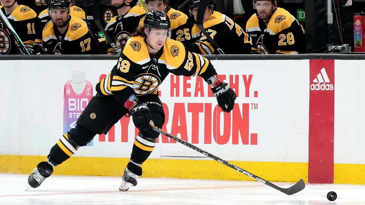 Tyler Bertuzzi with the Boston Bruins
