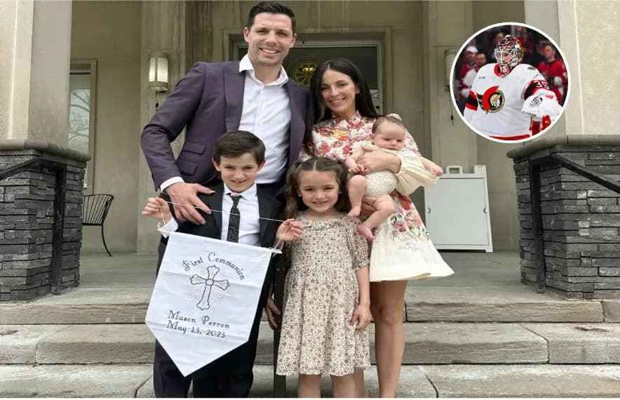 David Perron's family and teammate Linus Ullmark