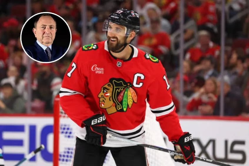 Gary Bettman and Ex Boston Bruin Nick Foligno