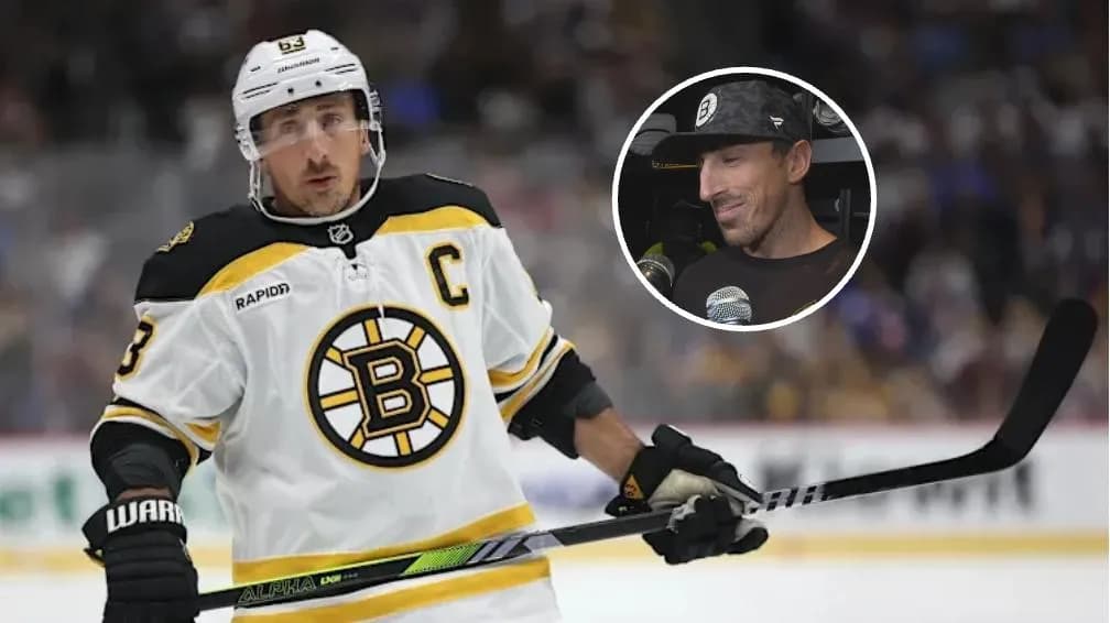 Brad Marchand, and Marchand speaking to the media