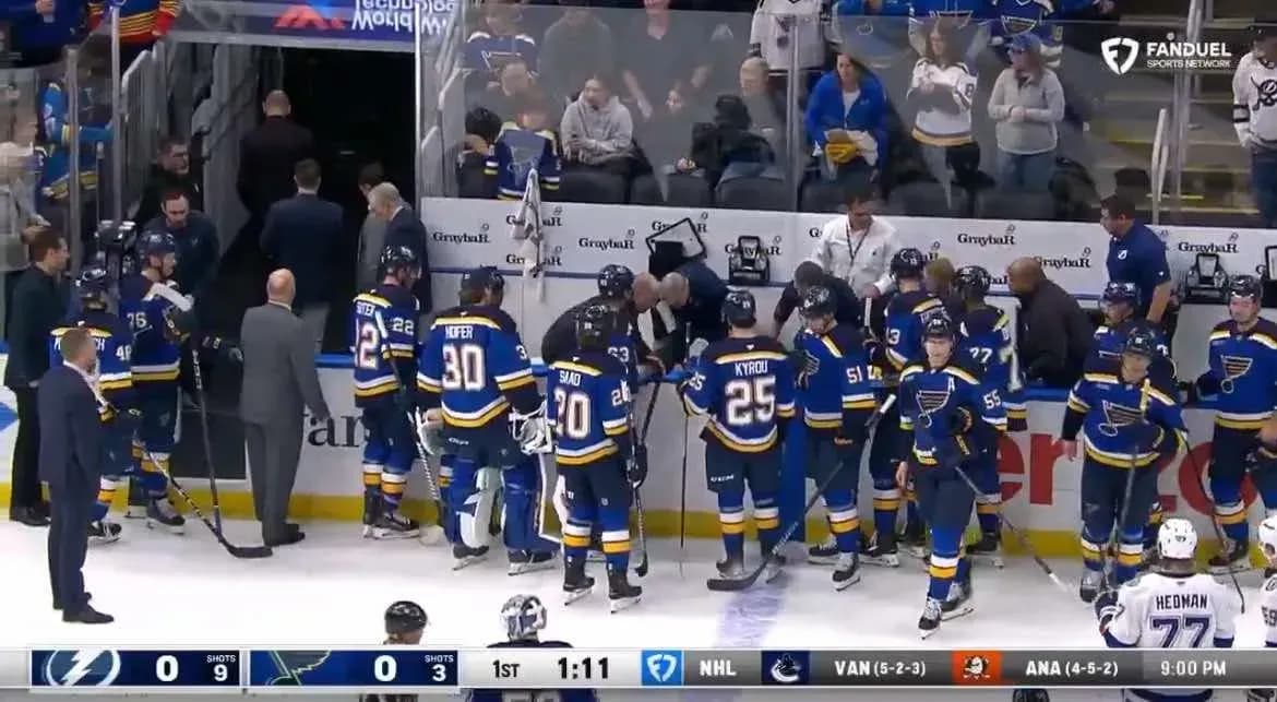 Dylan Halloway stretchered off the ice