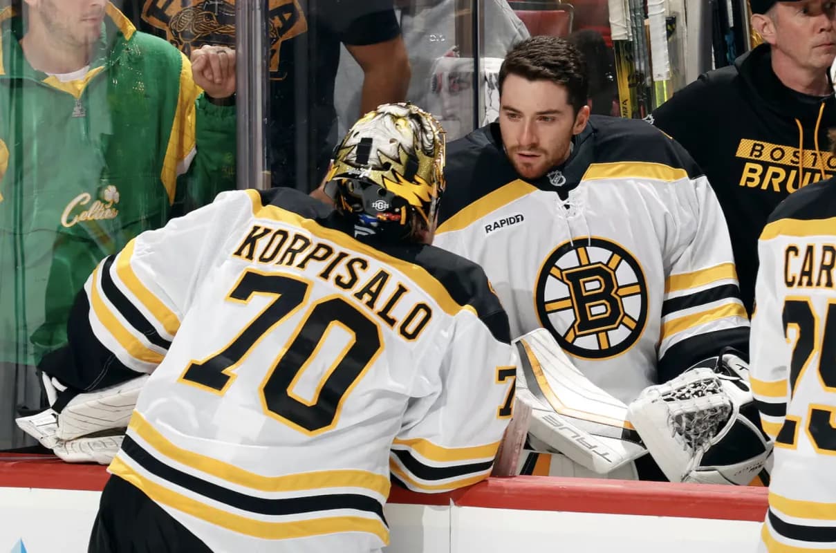 Jeremy Swayman and Joonas Korpisalo