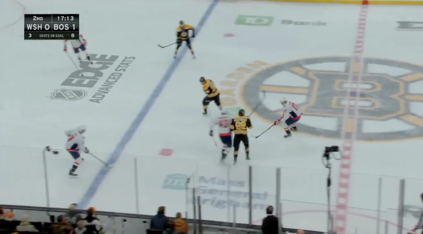 David Pastrnak being hit
