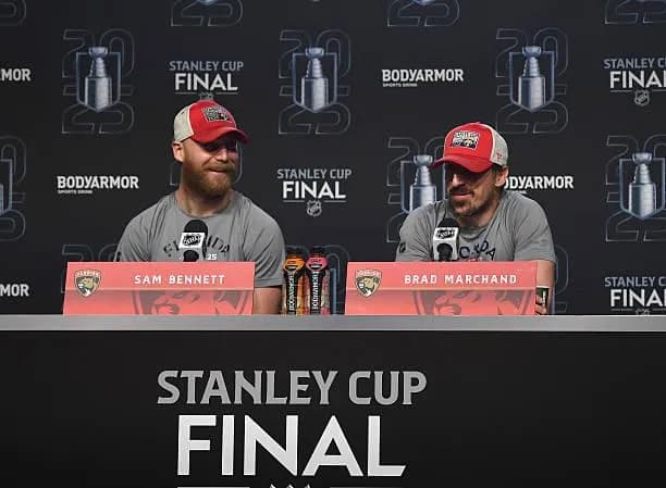 Brad Marchand and Sam Bennett