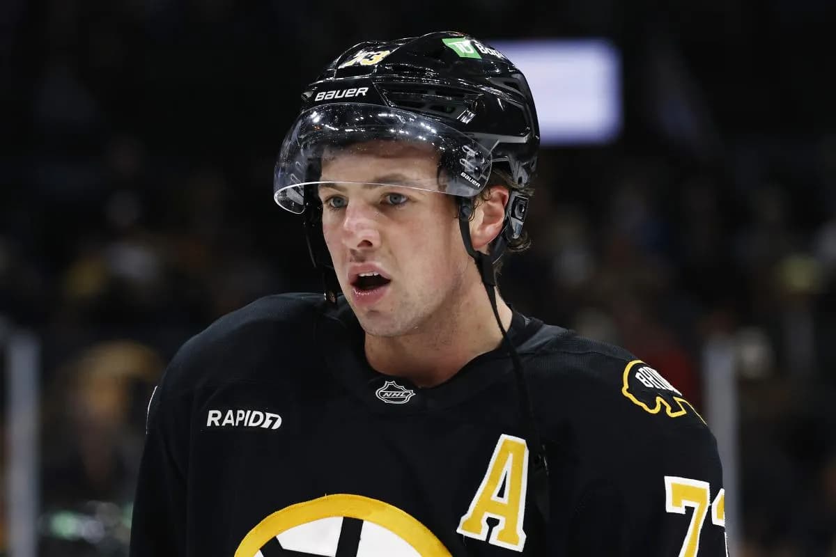 Boston Bruins defenseman Charlie McAvoy (73) during the game against the Colorado Avalanche at TD Garden.