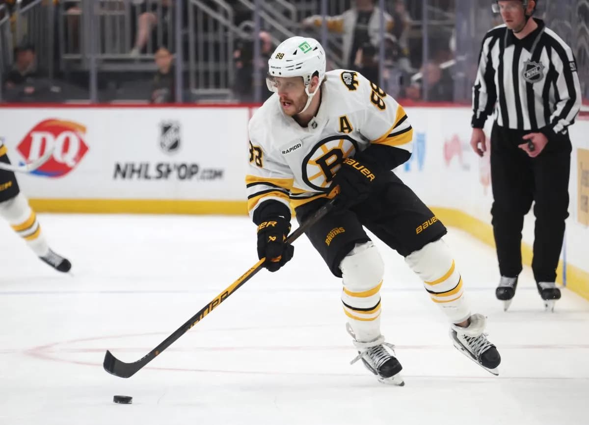 Boston Bruins right wing David Pastrnak (88) skates with the puck against the Pittsburgh Penguins during the third period at PPG Paints Arena.