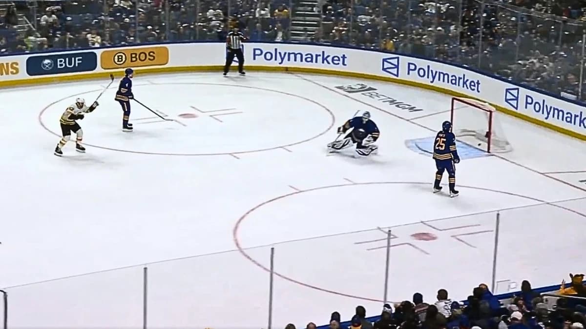Morgan Geekie scores from center ice