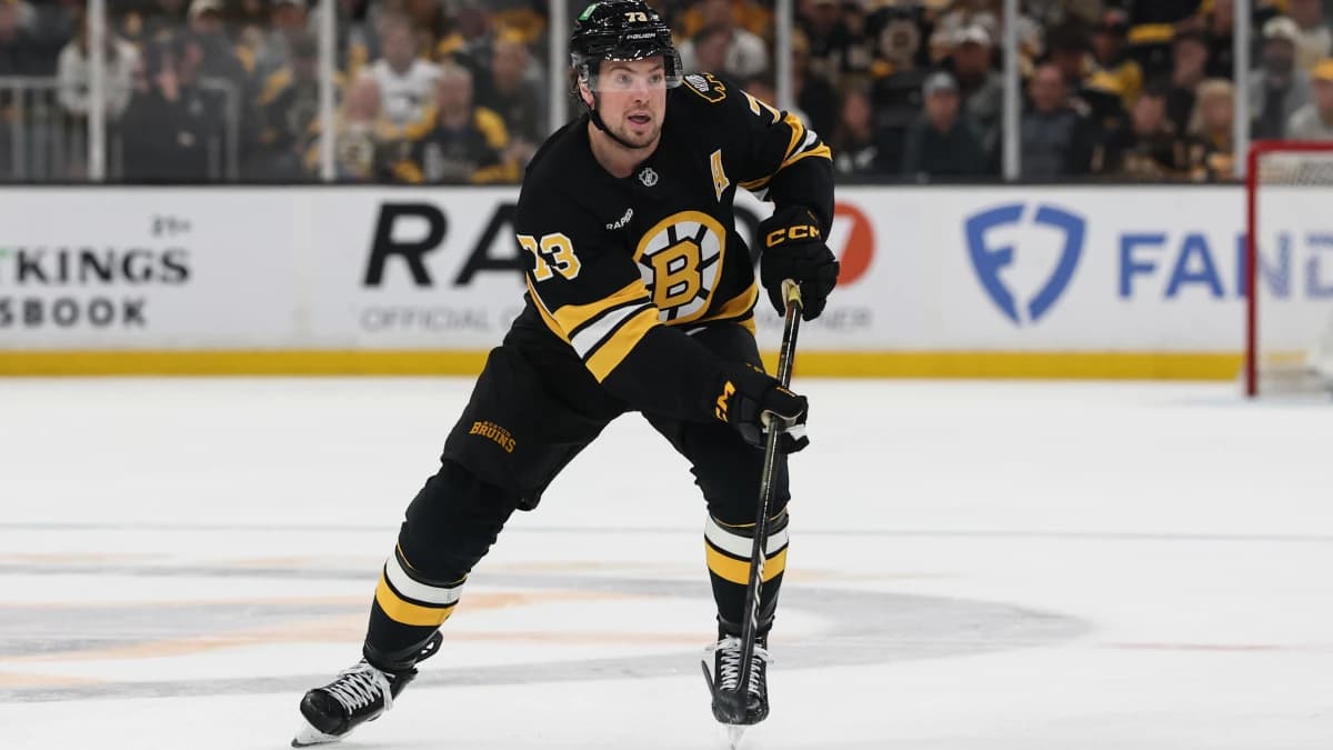 Boston Bruins defenseman Charlie McAvoy (73) during the first period of game six of the first round of the 2026 Stanley Cup Playoffs against the Buffalo Sabres at TD Garden.