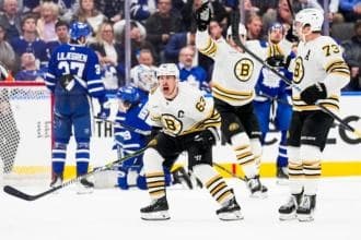 Bruins celebrating
