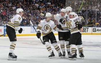 Bruins celebrating