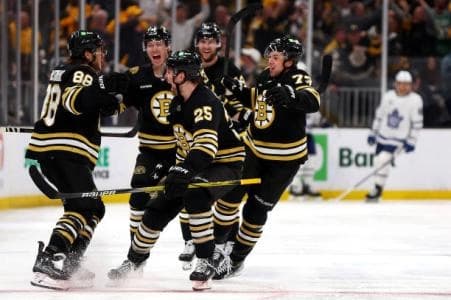 Boston Bruins celebrating