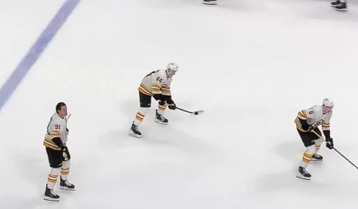 James Hagens during warm up