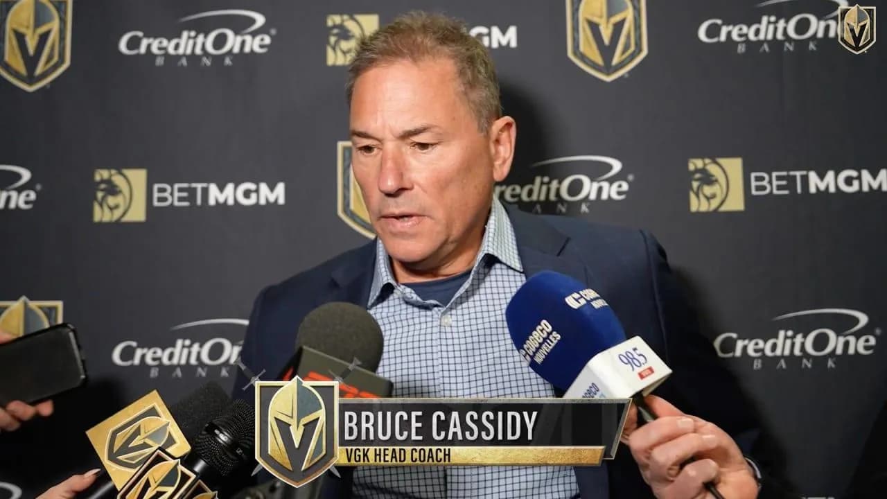 Bruce Cassidy addressing the media