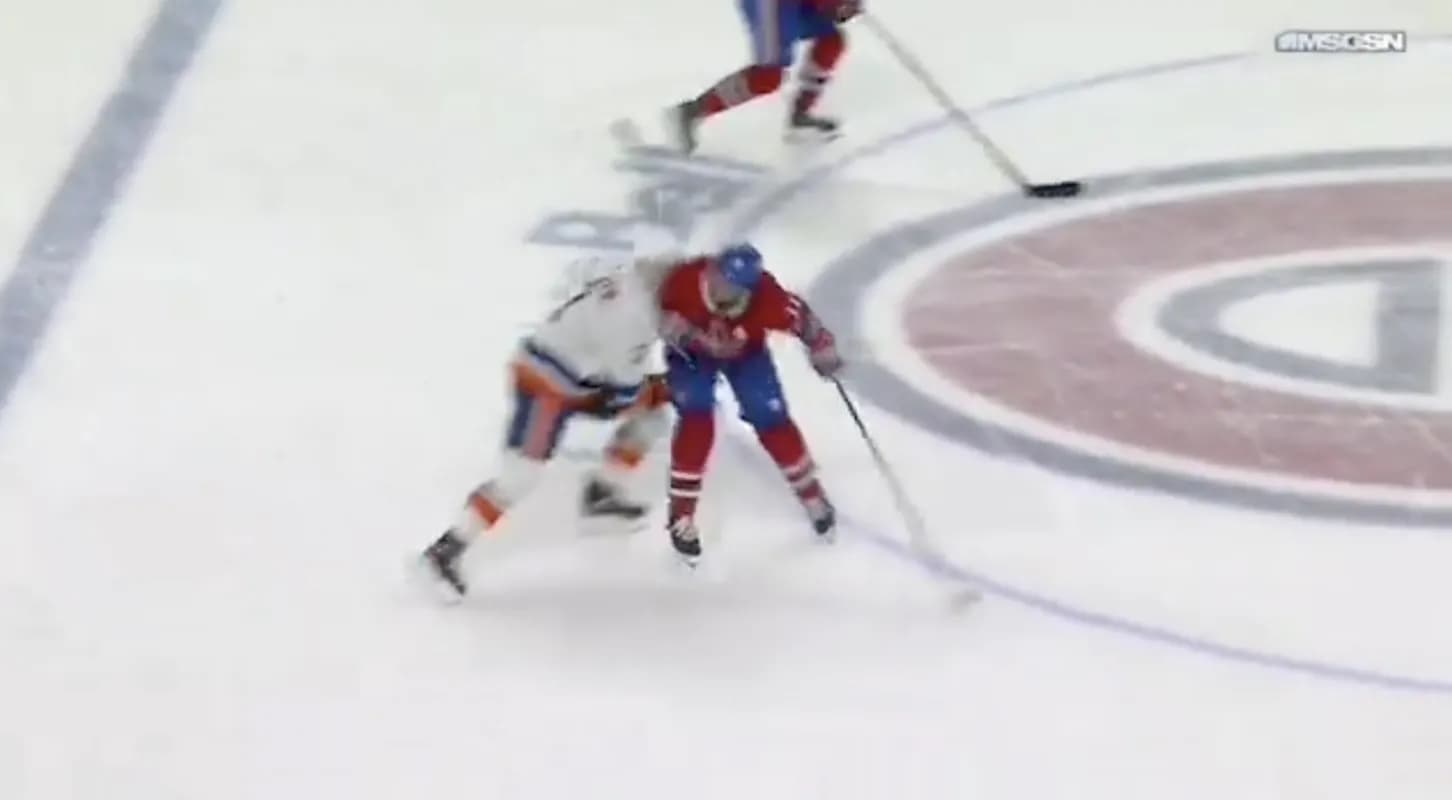 Canadiens and Islanders players
