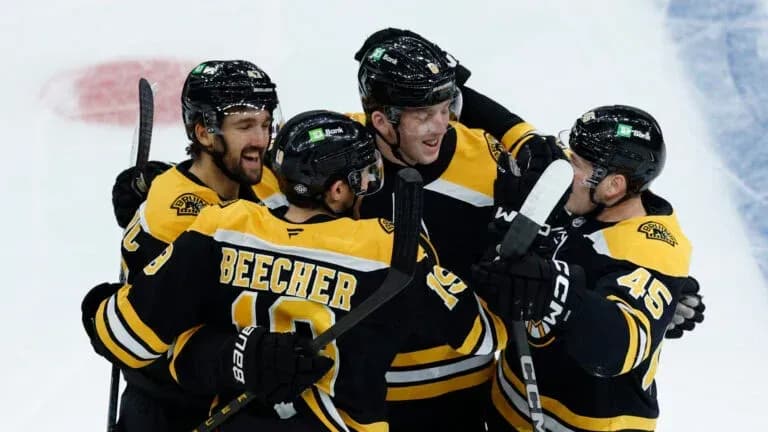 Boston Bruins celebrating