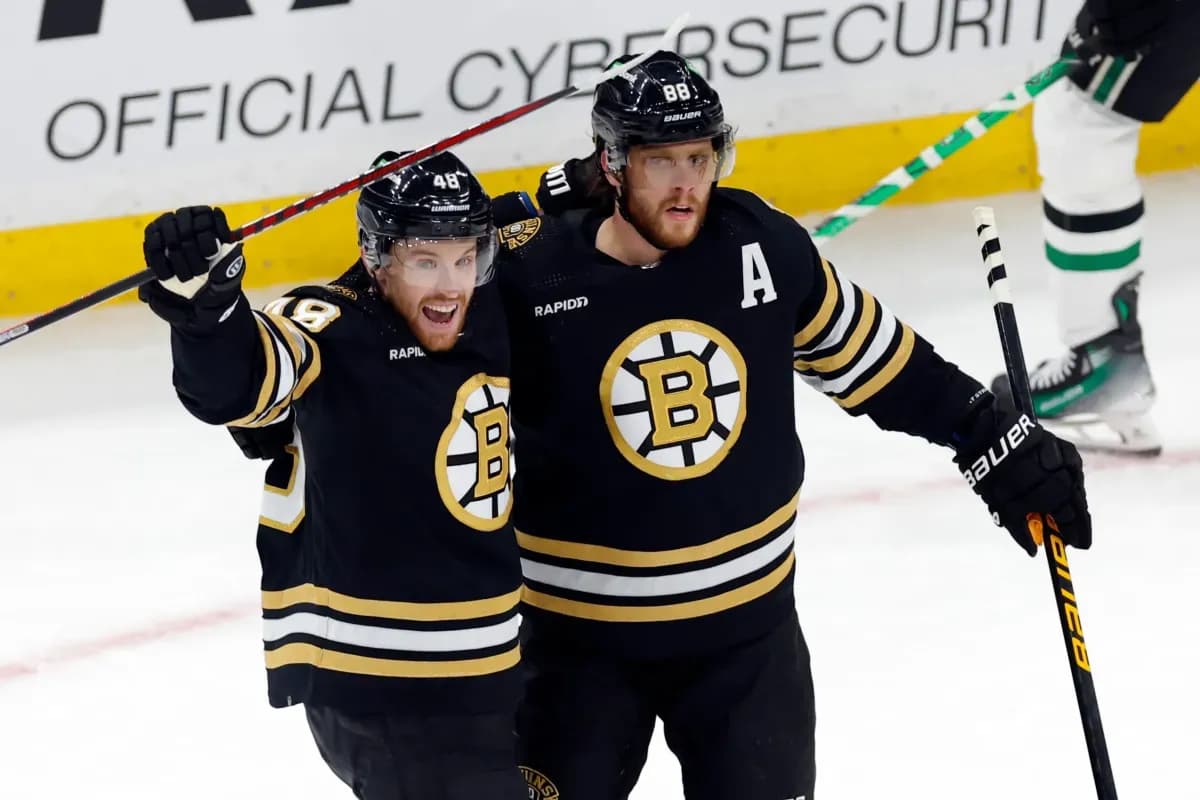 Matt Grzelcyk and David Pastrnak