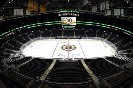A general view of the TD Garden arena before a preseason game between the Boston Bruins and the Philadelphia Flyers.