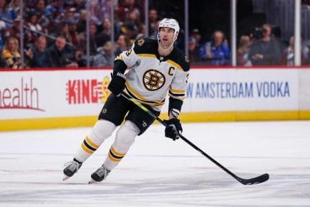 Boston Bruins defenseman Zdeno Chara (33) in the third period against the Colorado Avalanche at the Pepsi Center.